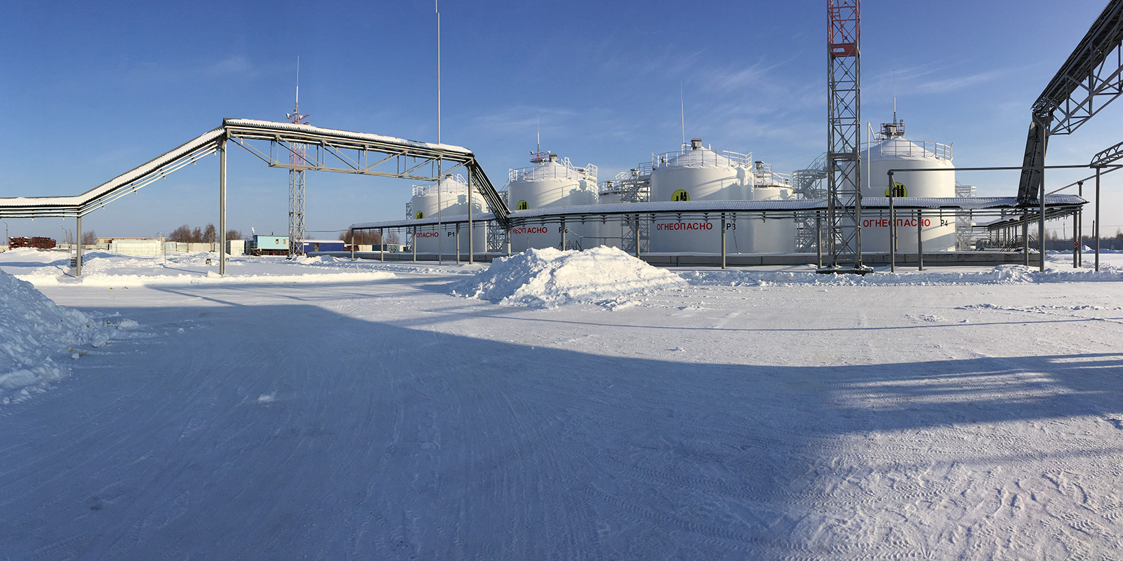 Tank farm winter view